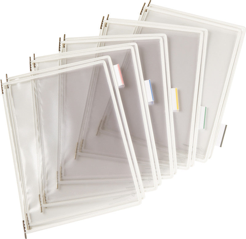 Djois tarifold Wandprospekthalter – für A4, 10 Fächer, transparent, Kunststoff, 230×345×4 mm