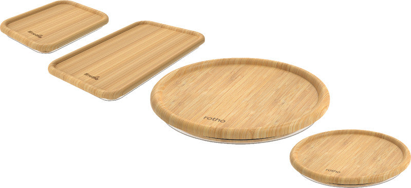 Rotho Deckel – Bambus, braun, Ø 16,5 cm, Höhe 2,0 cm, für Glasbehälter Pagamalu