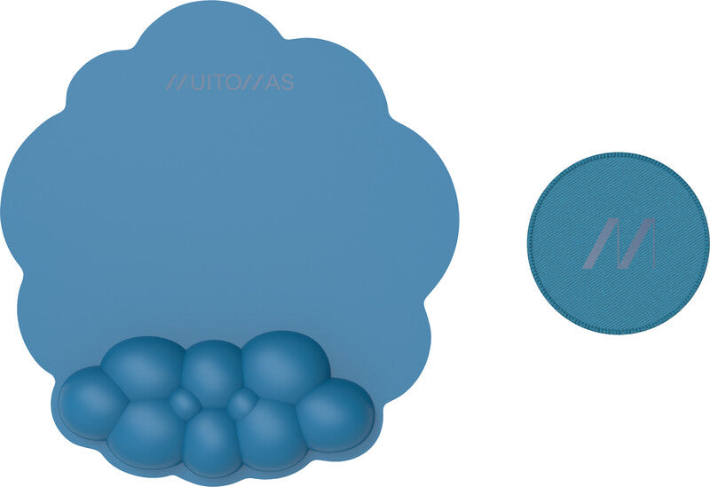 Muitomas Mauspad mit Handgelenkauflage – Textil – Blau – 270 × 250 mm – 2er-Pack