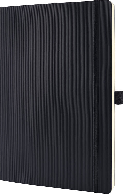 Sigel Notizbuch Conceptum, A4, liniert, Fadenheftung, Softcover, 194 Seiten, 80 g/m² – schwarz