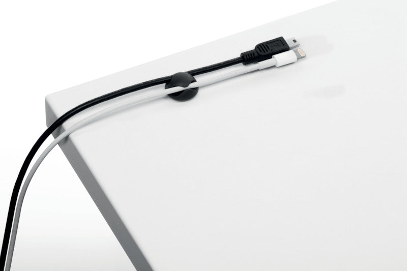 Durable Kabel-Clip – Kunststoff, Graphit, selbstklebend, biegeweich, für Telefon- und USB-Kabel bis Ø 5 mm