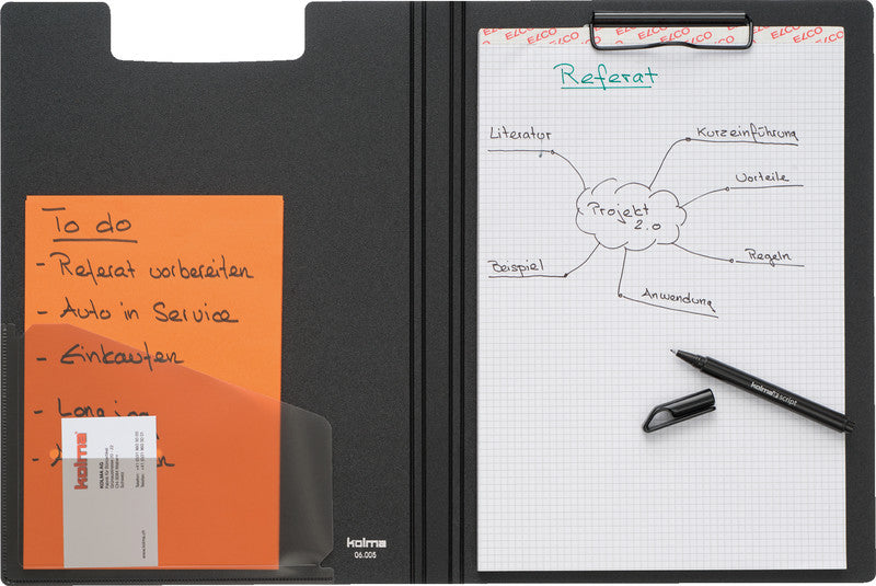 Kolma Restless Klemmbrettmappe A4 – Polypropylen (PP), schwarz