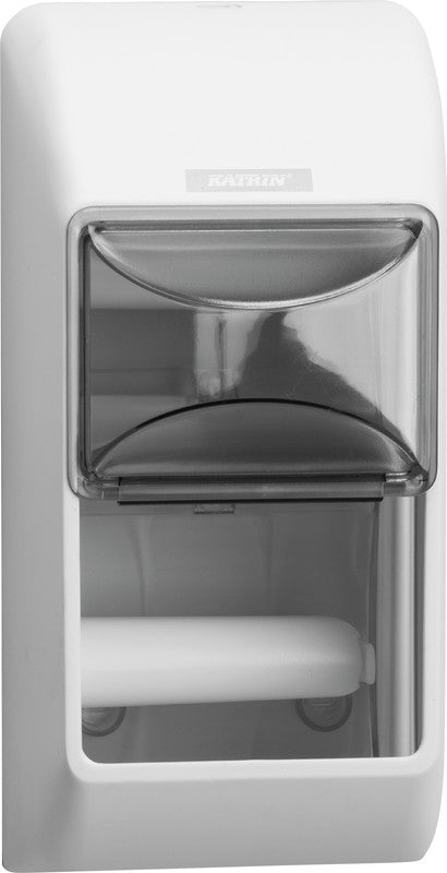 Katrin Toilettenpapierspender – Kunststoff, Weiss, für 2 Rollen, 14,5 × 14,5 × 30,0 cm
