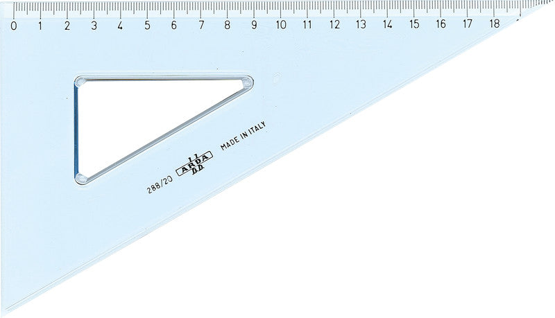 ARDA Wandtafel-Winkel 60° – 20 × 20 cm, Kunststoff, Transparent, Skalenfarbe Schwarz