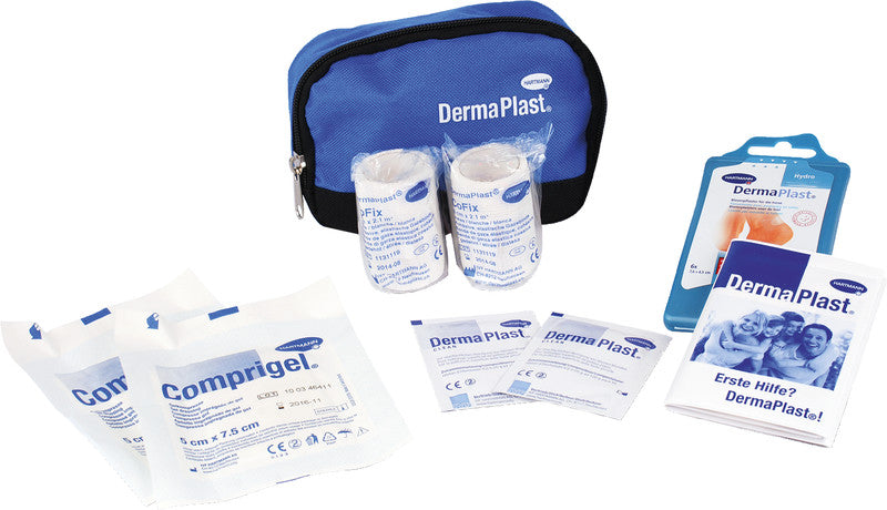 DermaPlast Erste-Hilfe-Set – für Alltagsverletzungen – Blau, Nylon – 150 × 110 × 70 mm