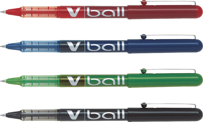 Pilot V-Ball – Tintenroller, mit Kappe, 0,3 mm, Rot, für Linkshänder