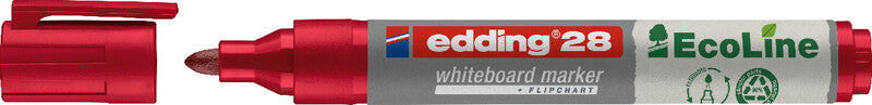 Edding Whiteboard-Marker 28 EcoLine – Rundspitze 1,5-3 mm – Sortiert – 4er-Set – Trocken abwischbar