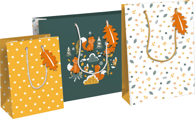 Clairefontaine Tragetasche – Fox – gedrehte Kordel, Ösen und Anhänger, Papier – 265 × 330 × 140 mm – 1 Stk.