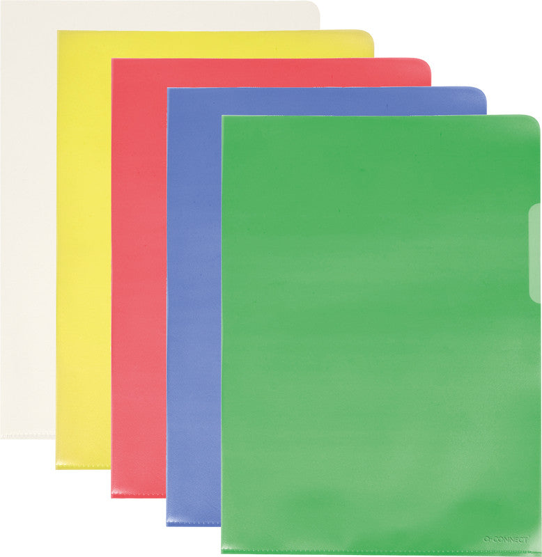 Q-CONNECT Sichtmappe A4 – 120 µm, grün, Kunststoff, genarbt, blendfrei, 100er-Pack