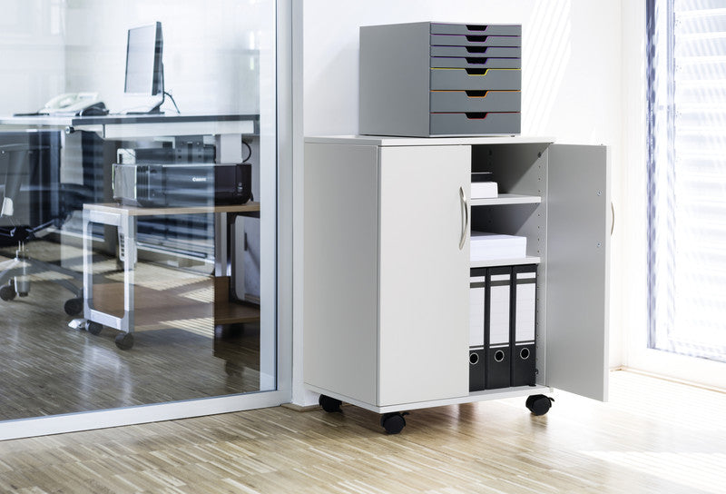 Durable Multifunktionswagen – Spanplatte, Weiss, 52,8 × 73,7 × 40 cm