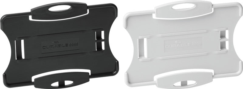 Durable Ausweishalter – 87 × 54 mm, schwarz, für 2 Betriebs-/Sicherheitsausweise, 10er-Pack
