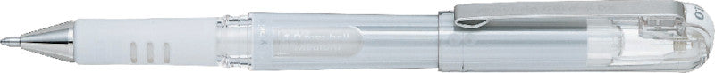 Pentel Hybrid Gel Grip DX Gelschreiber, Kappe – weiss/silber/gold, Spitze 1 mm, wasserfest, metallic, 3er-Set