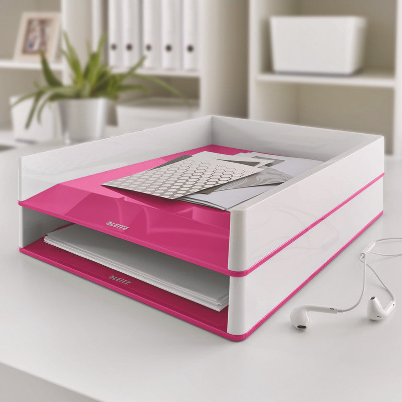 Leitz Briefkorb – Kunststoff, metallisch, pink, Serie 53611023