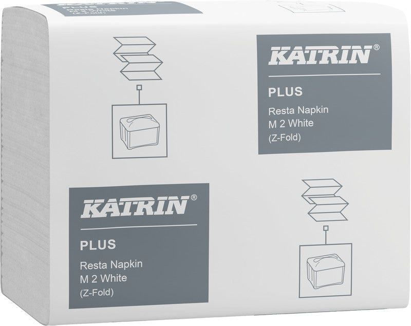 Katrin Servietten – 25,5 × 15,5 cm – 2-lagig, Tissue – 140 Stk., EU Ecolabel