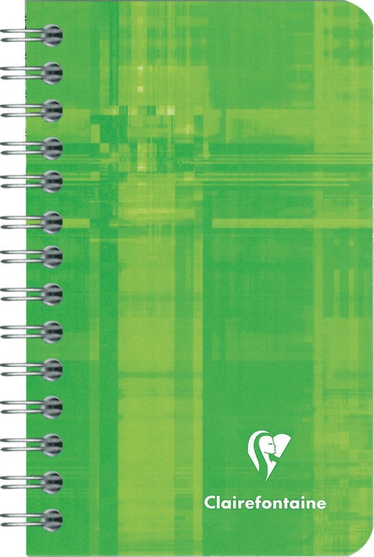 Clairefontaine Spiralheft, 75 × 120 mm, kariert, Spiralbindung, Karton, 50 Blatt, 50 g/m² – farbig sortiert