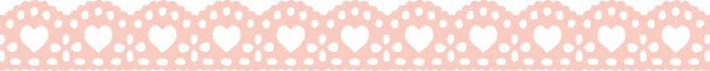 Folia Washi Tape Spitzenbordüre – wiederablösbar, Papier, 15 mm × 5 m, Rosa, Herzchen