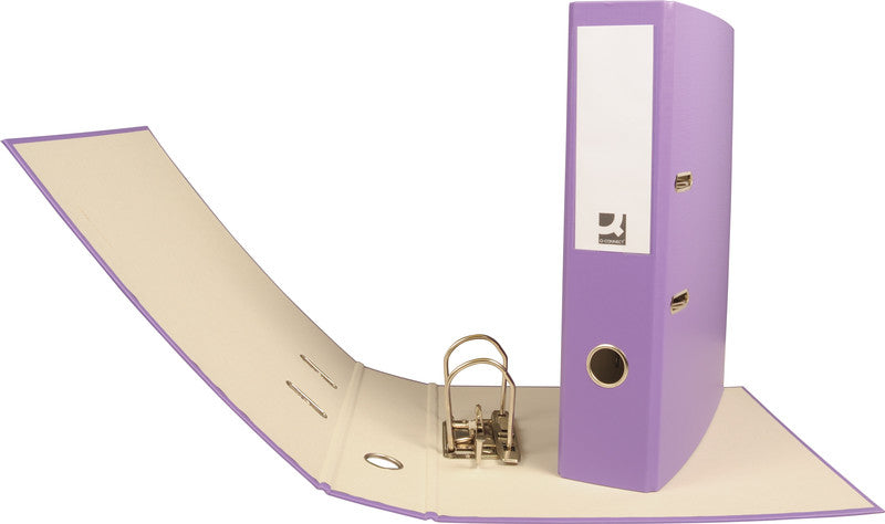 Q-connect Ordner – A4 hoch – 2-Ring Hebelmechanik, Rücken 70 mm – violett, mit Niederhalter, FSC