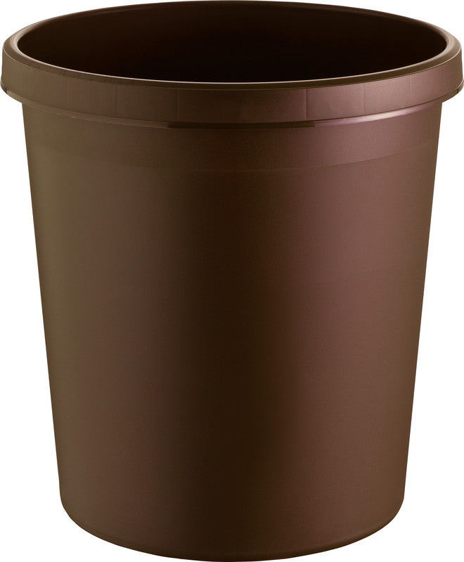 Helit Papierkorb the german – 18 l – Kunststoff, braun – Ø 315 × H 331 mm