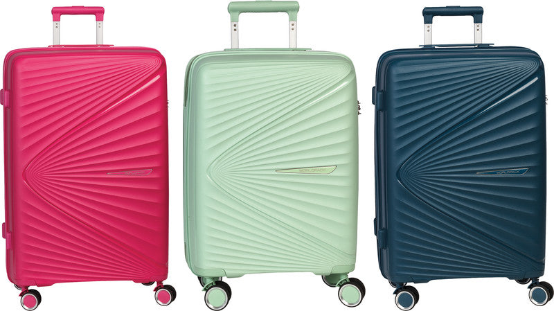 Worldpack Kofferset Vegas 3-teilig Handgepäck – Hartschale PP, 4 Doppelrollen, Mint