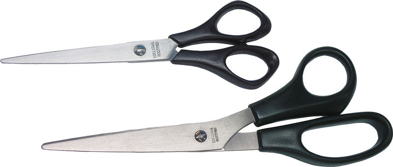 Wedo Universalschere – 21,0 cm, Stahl, für Rechts- und Linkshänder, spitz, Kunststoffgriffe, schwarz