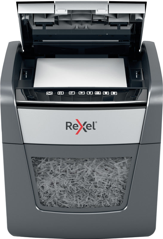 Rexel Optimum AutoFeed+ 45X – Aktenvernichter mit Autofeed 45 Blatt, DIN P-4, Partikelschnitt 4 × 28 mm, 20 l