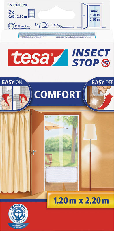 tesa Fliegengitter – für Fenster – 120 × 220 cm – weiss