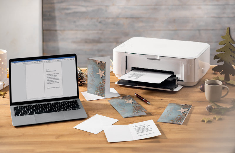 Sigel Weihnachtsgrusskarte (Glamorous) – 220 × 110 mm – mit Umschlägen, für Inkjet/Laser/Kopierer