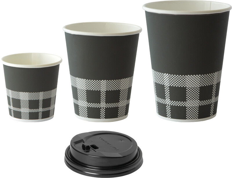 Duni Papier-Trinkbecher (innen PE-beschichtet) – 2,4 dl, schwarz, 40 Stück