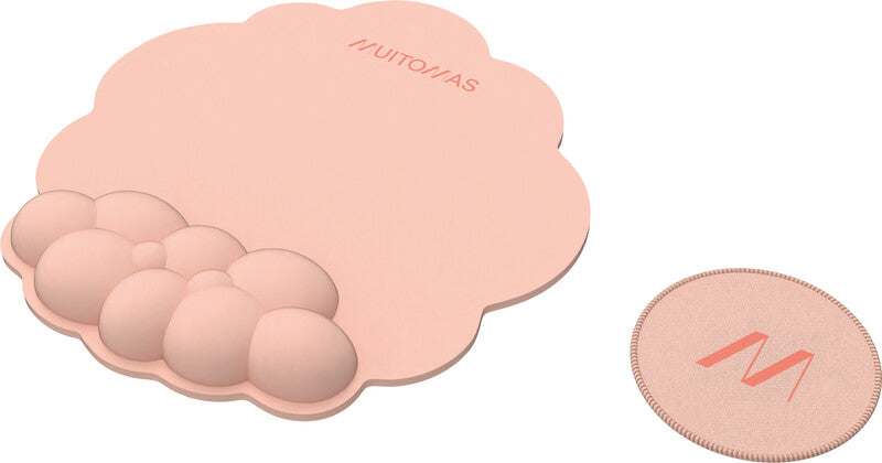 Muitomas MOUSEPADPF – Mauspad mit Handgelenkauflage – Textil – Pfirsich – 270 × 250 mm