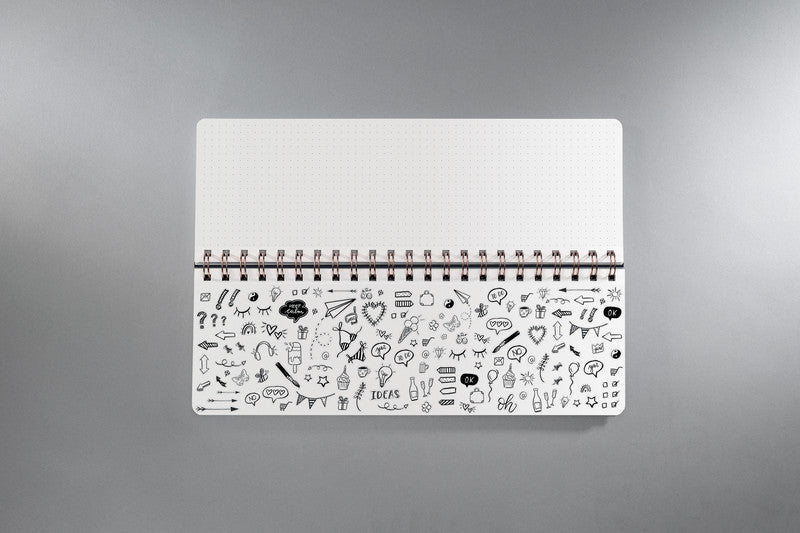 Sigel JOLIE Wochenplaner – undatiert, 30 × 11,4 cm, mit Ständer, Englisch, Glamorous Leaves