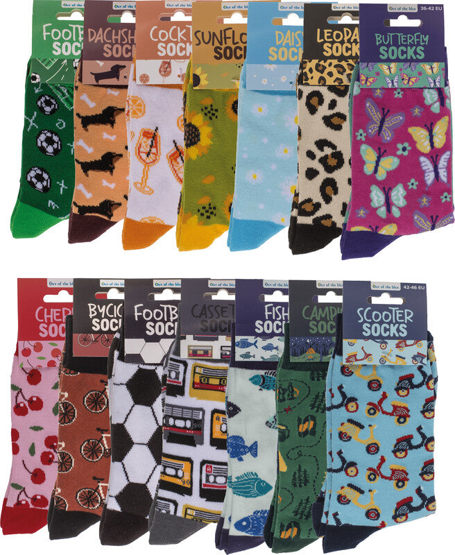 Out oft the blue OUT OF THE BLUE Socken Fische – Grösse 42–46, Mehrfarbig, 70% Baumwolle/25% Polyester/5% Elasthan