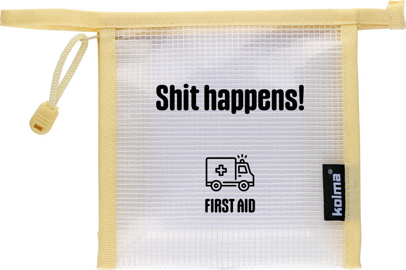 Kolma Mesh Bag – Reissverschlusstasche, 15,5 × 1 × 15,5 cm, creme, Netz