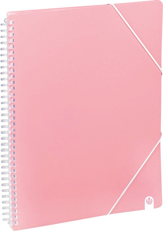 Carchivo Sichtbuch – 40 Sichttaschen, A4, austauschbar, Spiralbindung, mit Fronttasche, glatt, glänzend, pink