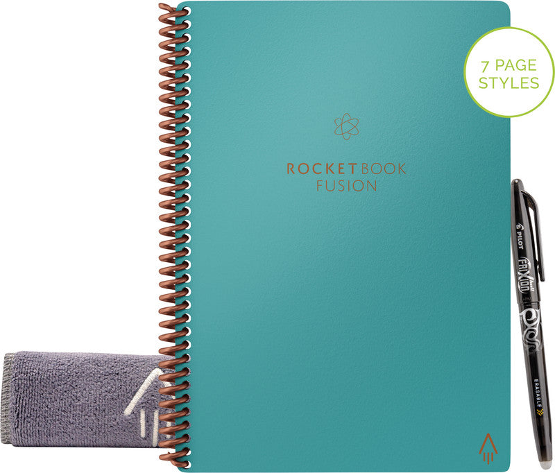 Rocketbook Spiralbuch, Spiralbindung, 42 Seiten, 90 g/m² – türkis, für Rocketbook-App