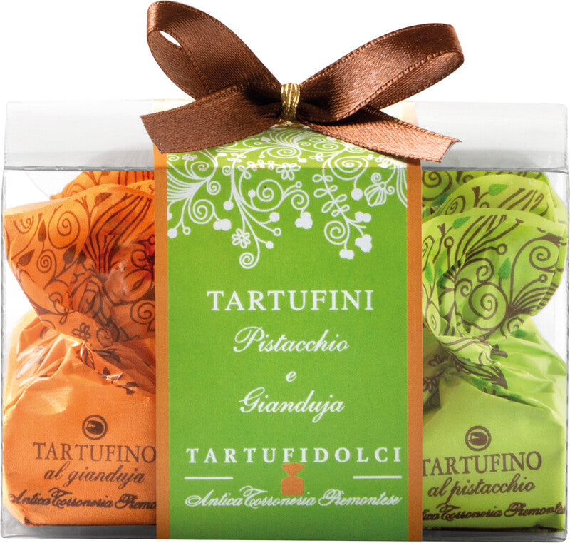 Golosità Pralinés Tartufini – Gianduja, Pistazie, Weiss, Schachtel, 63 g