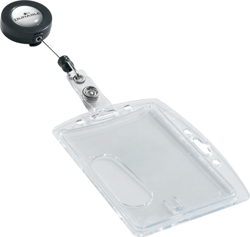 Durable Hartbox – 87 × 54 mm, transparent, für 1 Betriebsausweis, 10er-Pack