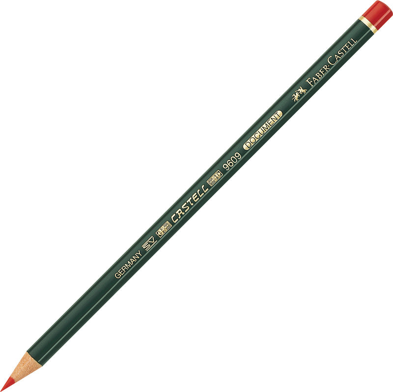 Faber-Castell Dokument-Kopierfarbstift, mit Radierer, rot, Mine Ø 3,25 mm, dunkelgrün
