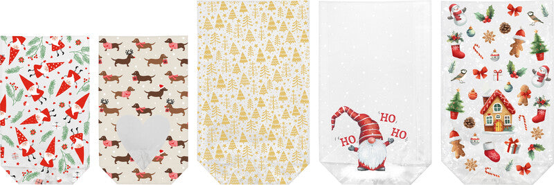 Braun + Company Geschenkbox – Gnome (Weihnachten) – 10 Stk., Klarsichtbeutel, lebensmittelecht – 115 × 190 mm