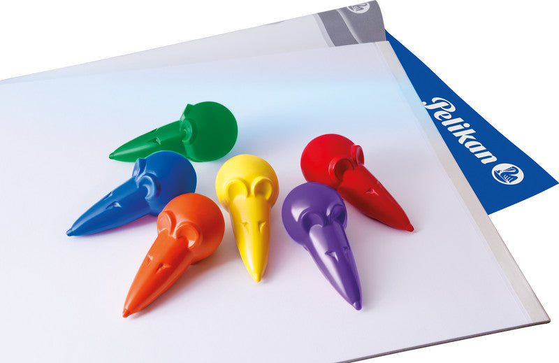 Pelikan Wachsmalstifte Mäuseform – mehrfarbig – 6 Farben – in Schachtel
