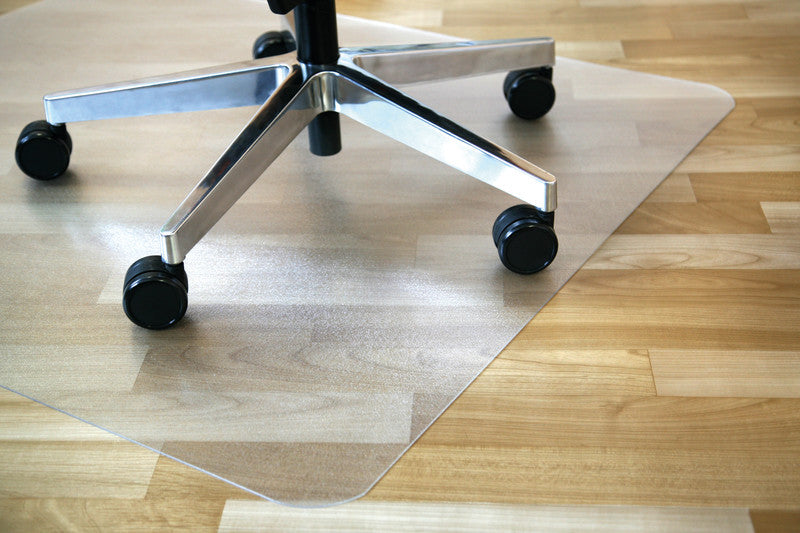 Q-connect Bodenschutzmatte – 120 × 130 cm, rPET, Transparent