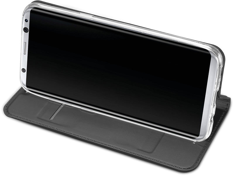Dux Ducis Booklet-Hülle – für Samsung Galaxy S8 – dunkelgrau – Kunstleder – mit Kartenfach, Magnetverschluss