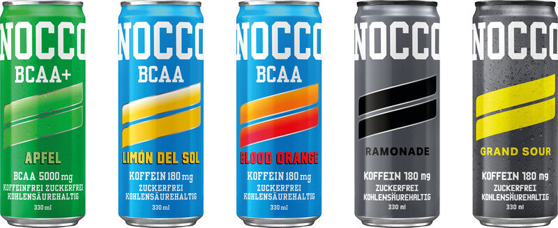 NOCCO Energiegetränk Blutorange del Sol zuckerfrei mit Koffein – 3,3 dl