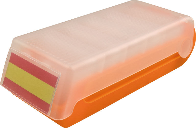 Helit Karteikarte A8 quer, liniert, orange transparent, Kunststoff – 100 Stück