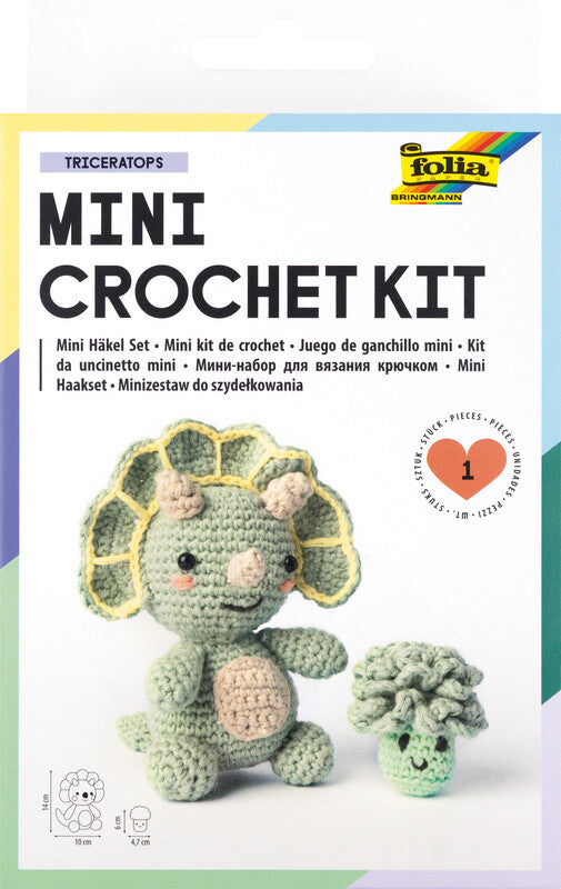 Folia Mini-Häkel-Set Tiere – 10,0 cm×14,0 cm, Mehrfarbig