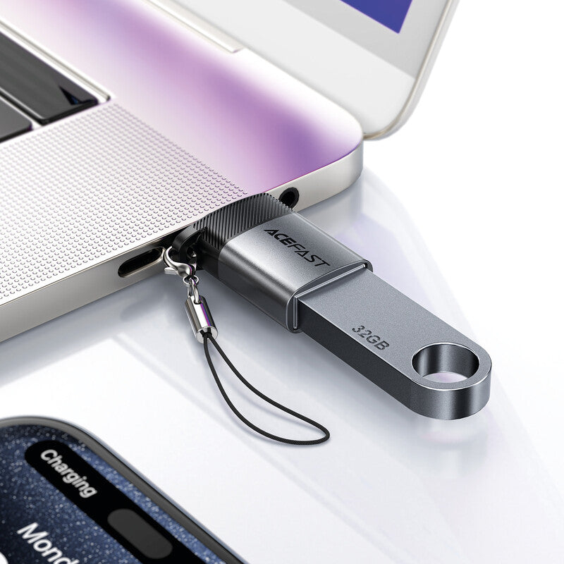 Acefast USB-A zu USB-C Adapter – 10 Gbit/s, metallgrau