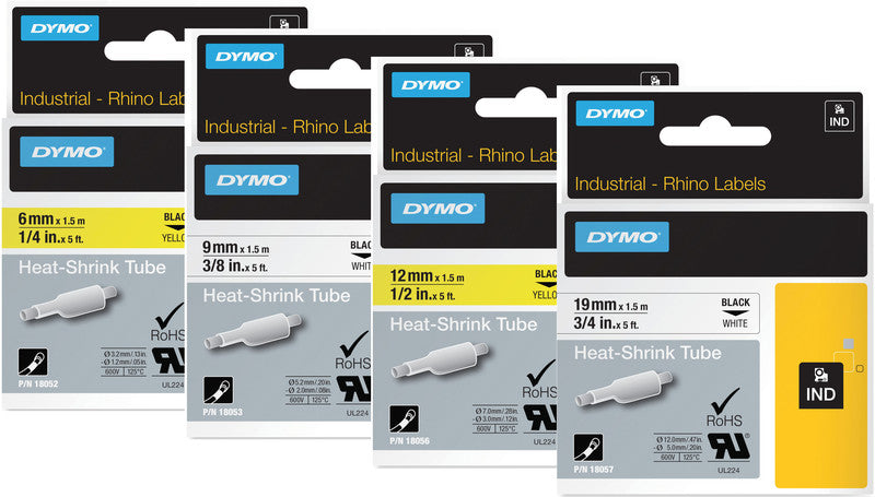 DYMO Schriftband – 19 mm × 1,5 m, weiss, schwarz – für DYMO Rhino: 3000, 4200, 5000 und weitere