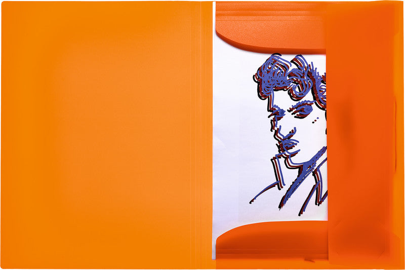 HERMA Gummibandmappe A3 – 3 Klappen, Gummiband, Polypropylen (PP), Orange, Füllhöhe 40 mm