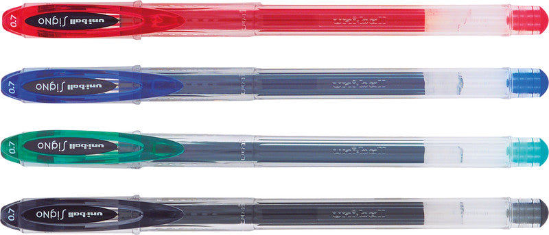 Uni-Ball Signo Gelschreiber – Schwarz, 0,4 mm, schnelltrocknend, Kappe