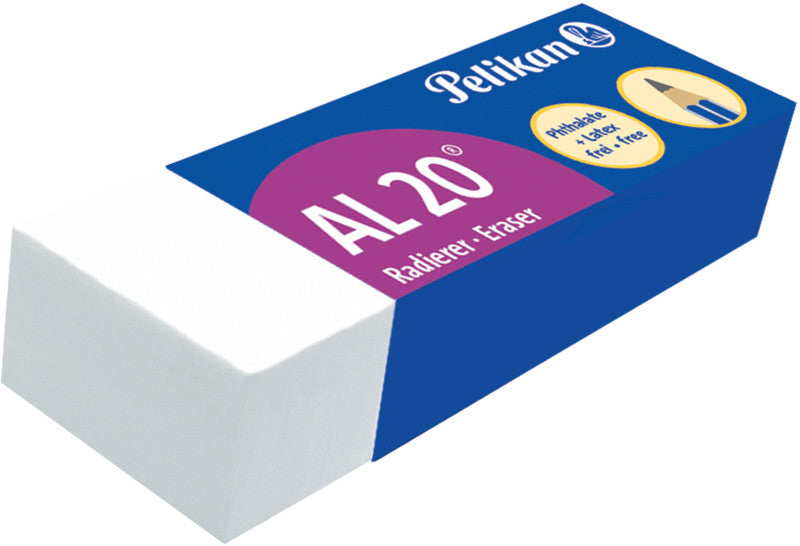 Pelikan Radierer – für Bleistifte – 65 × 12 × 21 mm – Kunststoff – weiss