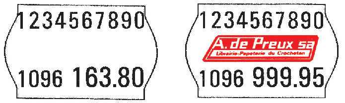 Noname Schuletiketten – für SATO JUDO, AVERY und HANDY – 26 × 12 mm, Wellenrand, 1200 Stk, Papier, ablösbar